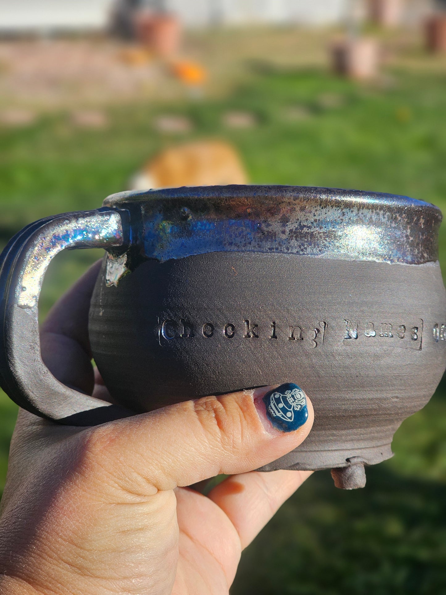 Checking Names Off My List Cauldron Mug Iridescent