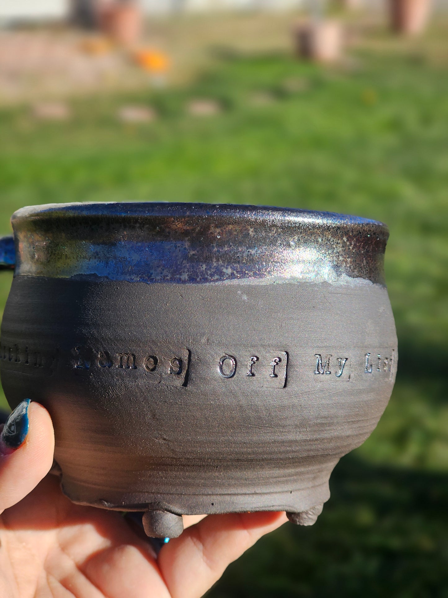 Checking Names Off My List Cauldron Mug Iridescent