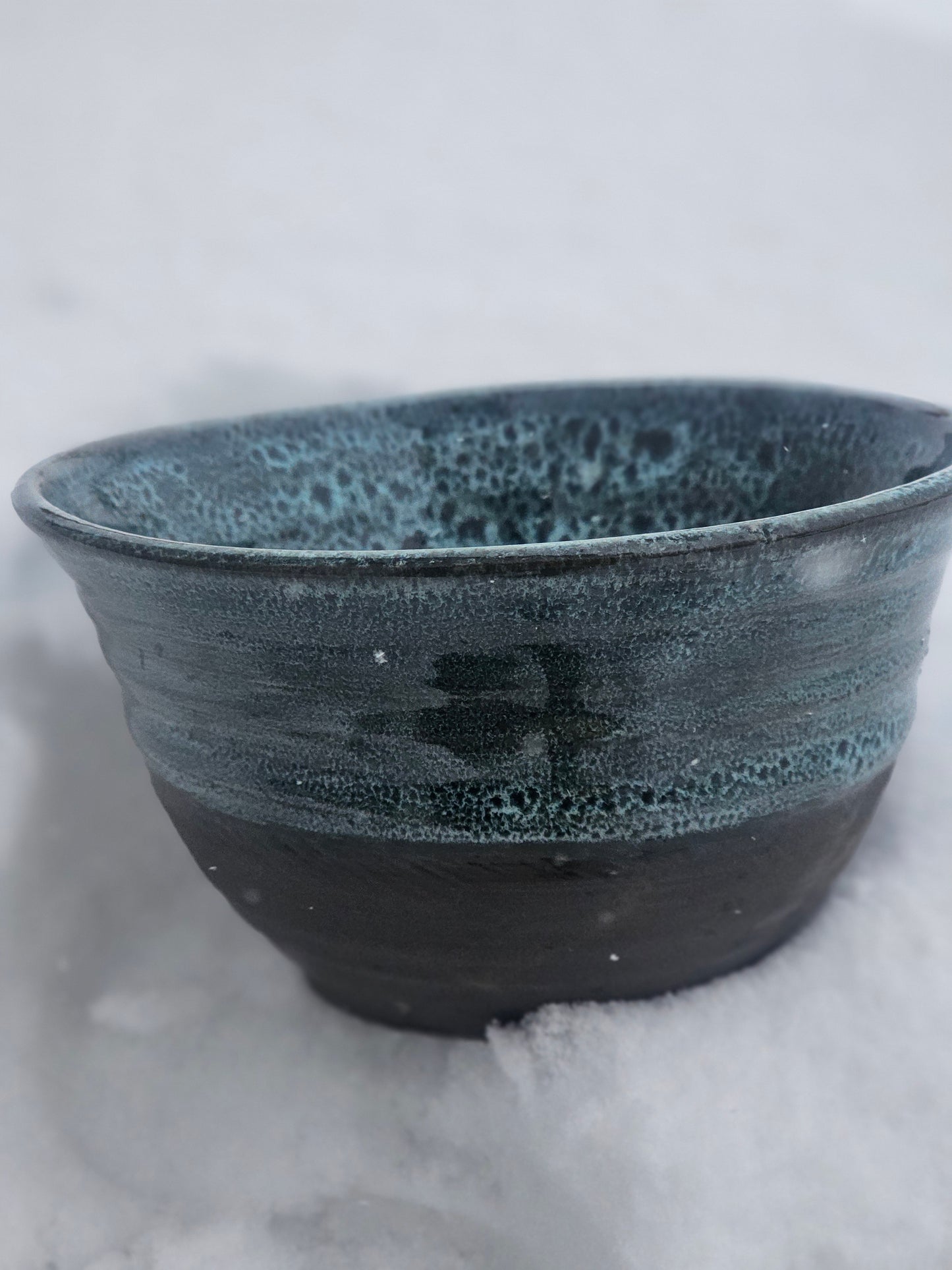 Blue and White Spotted Ramen Bowl