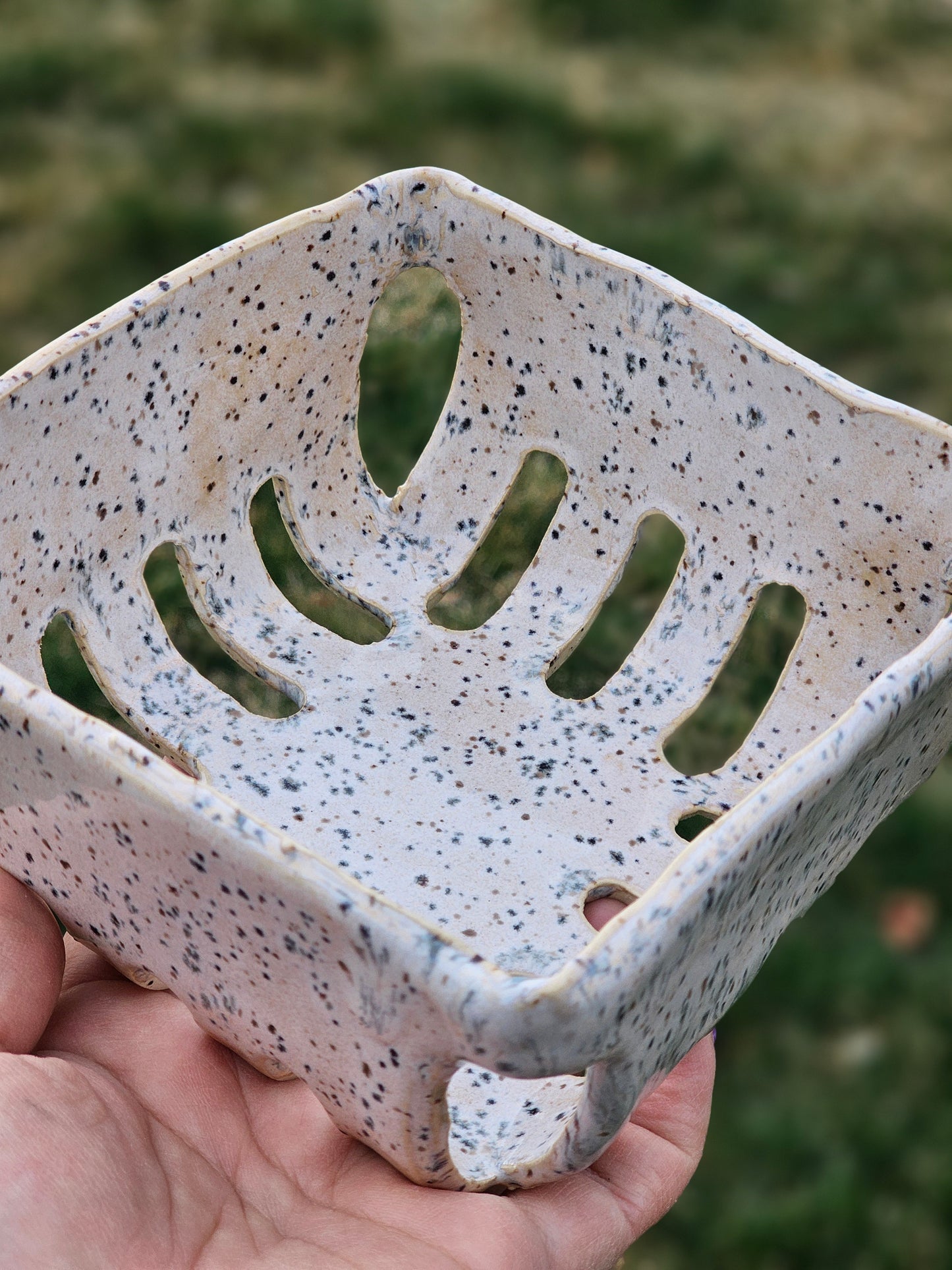 * NEW Spotted White and blue berry bowl