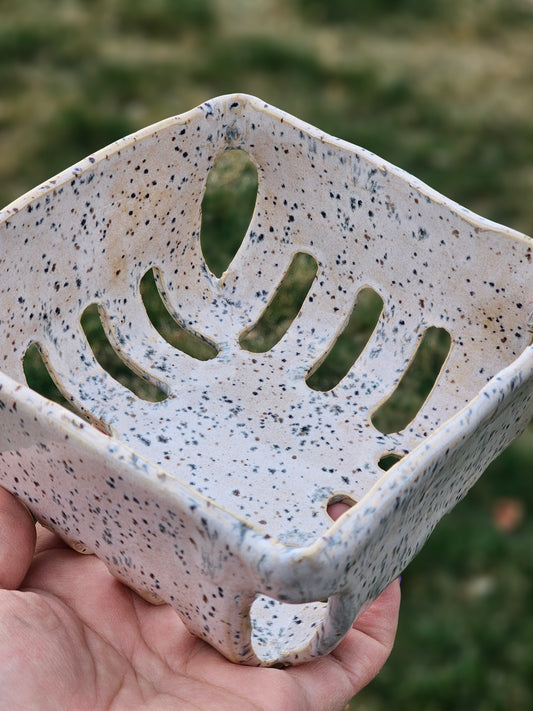 * NEW Spotted White and blue berry bowl