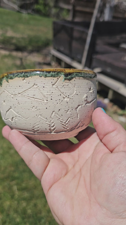 Mini Speckled constellations and mountains bowl green