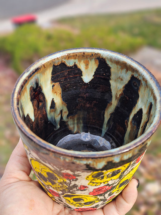 Drippy Skull Pencil Cup